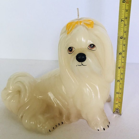 Vintage 1960s 70s Adorable Maltese Decorative Candle Figurine White Hair Dog HTF - Picture 7 of 7